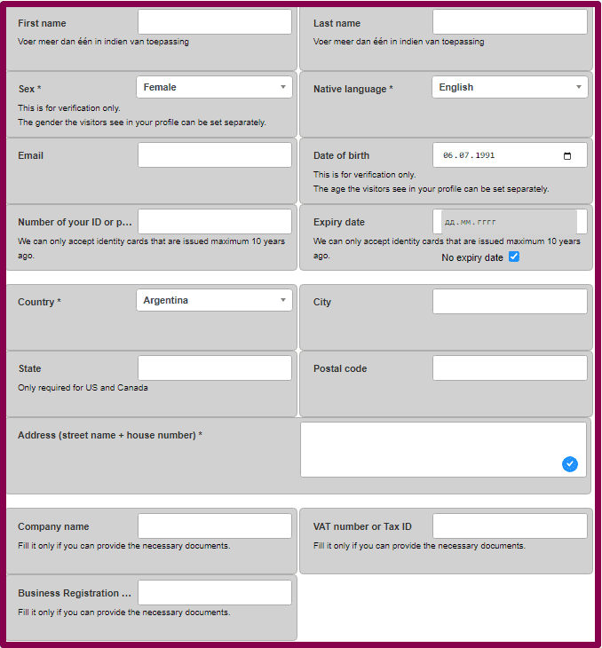 Model profile settings in XModels