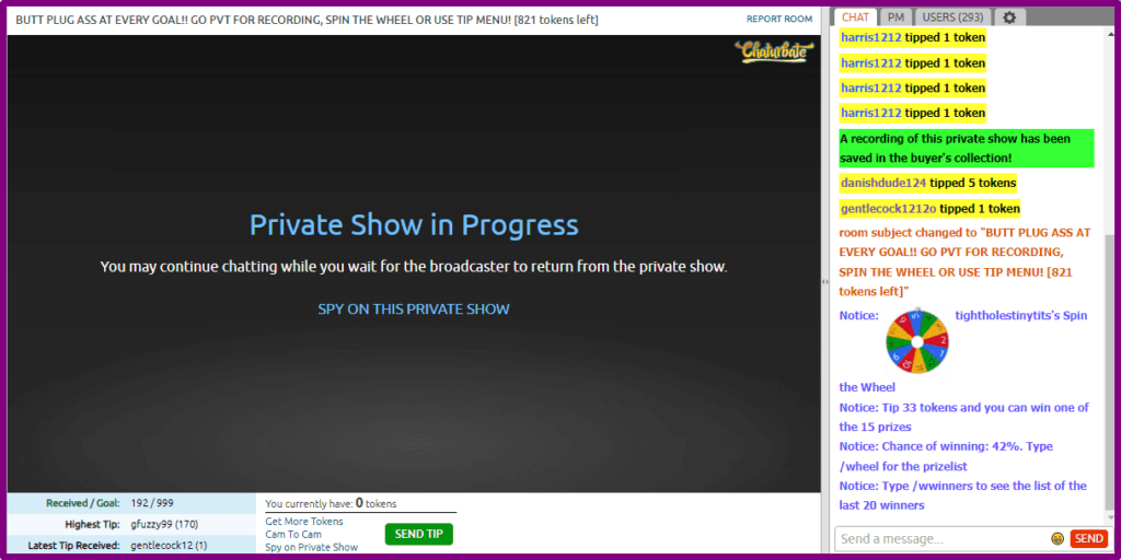 Private Shows on Chaturbate